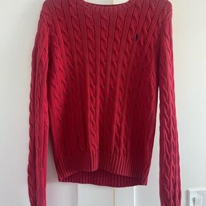 Red Cable Knit Sweater